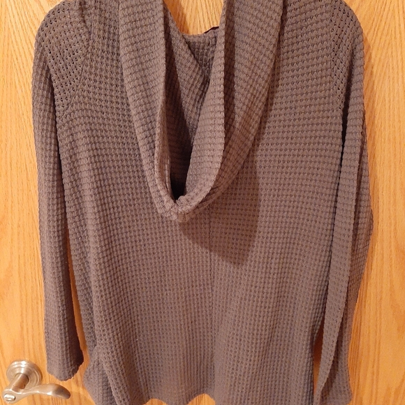 Mudd Waffle Cardigan, Clay Color Size large - Picture 11 of 12